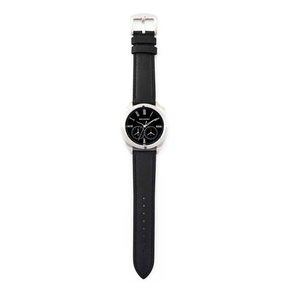 Bolvaint Aurelius Mens Watch Stainless Quartz Black Black Leather Watches - Picture 5 of 12